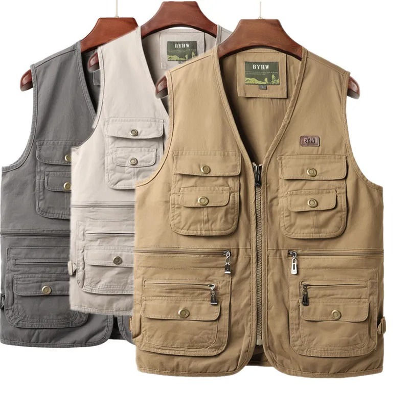 Safari Outdoor Hunting Jackets - Colete Masculino com Múltiplos Bolsos, Jaqueta