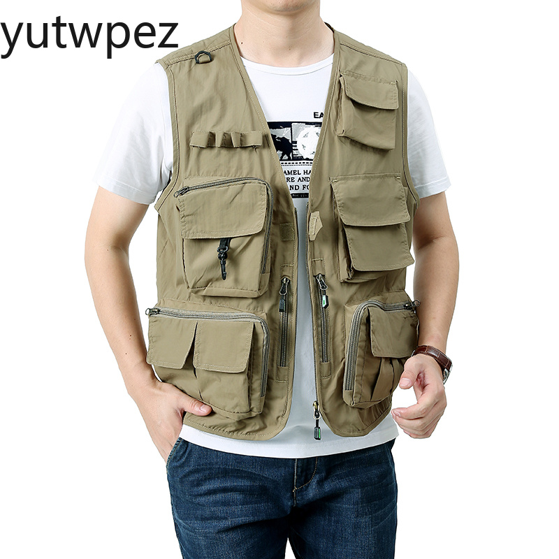 Safari Outdoor Hunting Jackets - Colete Masculino Bordado Acolchoado Leve com