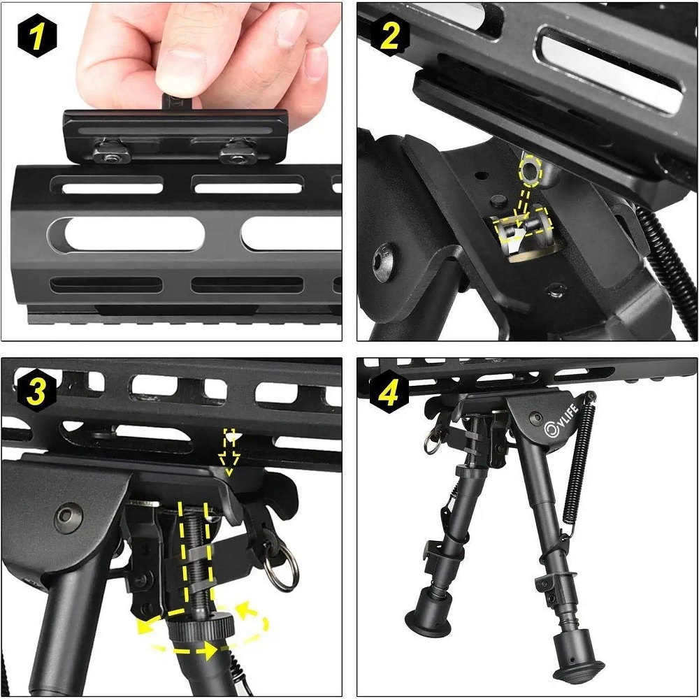 Bipod Rifle Mount - Adaptador Tático M-lok para Guarda-Mão de