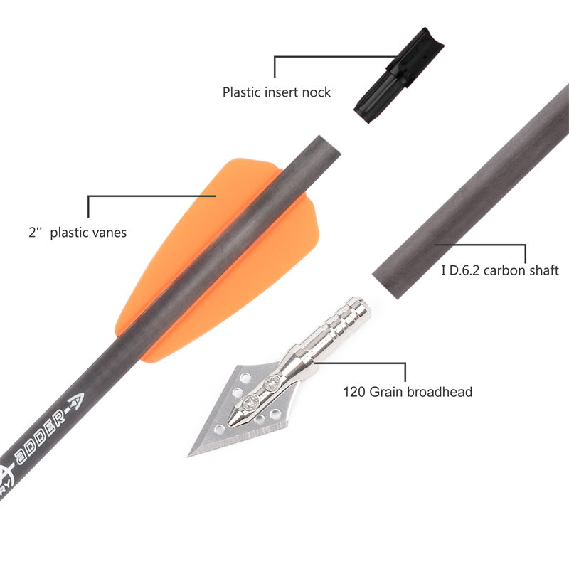6 pçs r9 7.5 Polegada catbon b - Crossbow Bolt Broadhead avaliação e preço