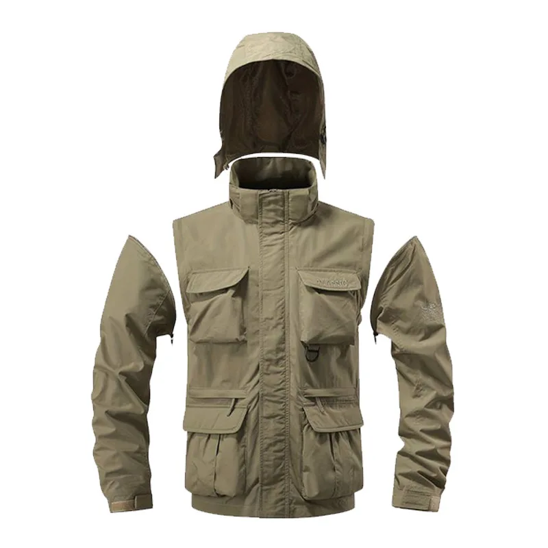 Manga destacável à prova de ve - Safari Outdoor Hunting Jackets avaliação e preço