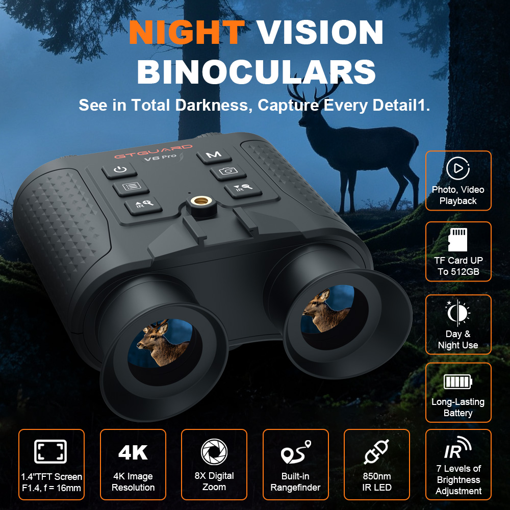 Binóculos de Visão Noturna 4K  - Outdoor Hunting Videos avaliação e preço